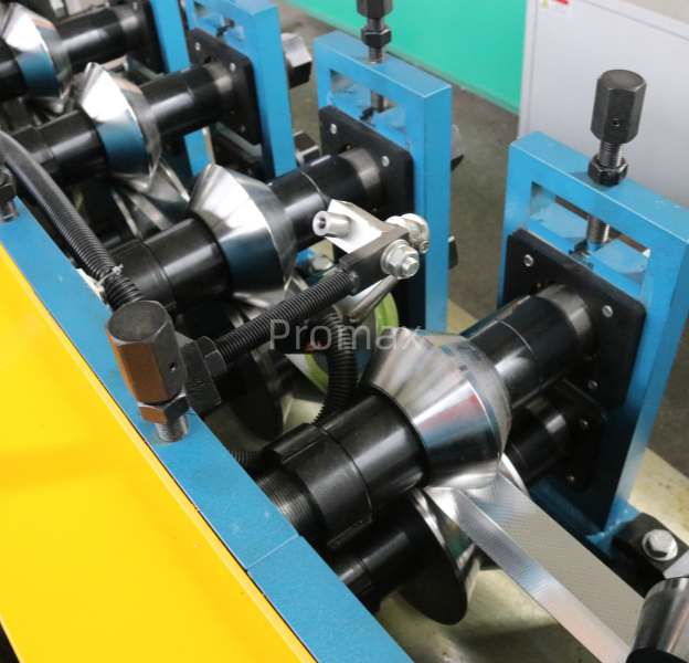 Angle gypsum channel machine rollers